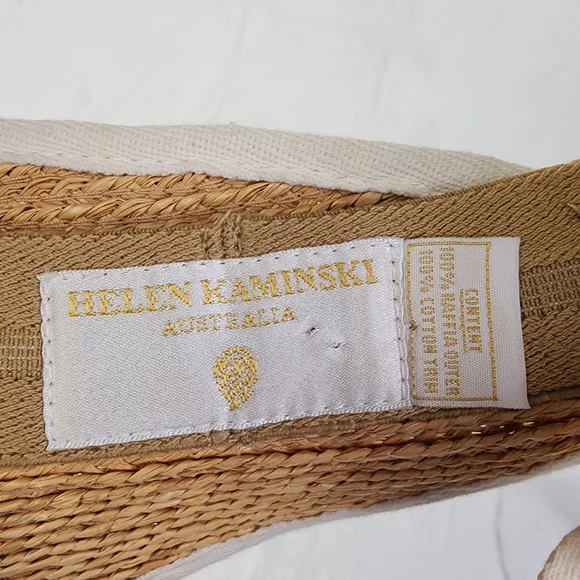 Helen Kaminski Mai Australian Raffia Visor with Tie Back Womens Packable Sun Hat - Picture 6 of 7